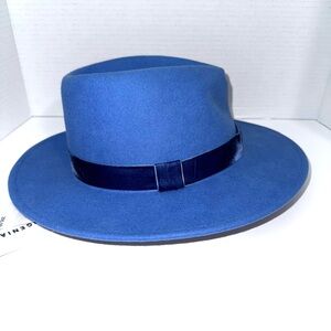 Eugenia Kim Fedora wool velvet trim French Blue Hat